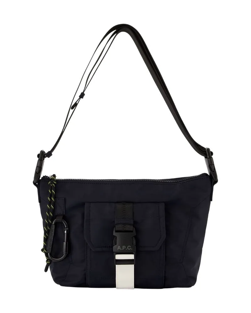 A.P.C. Men's Trek Crossbody -  Nylon Blue Synthetic Bags Crossbodies Navy