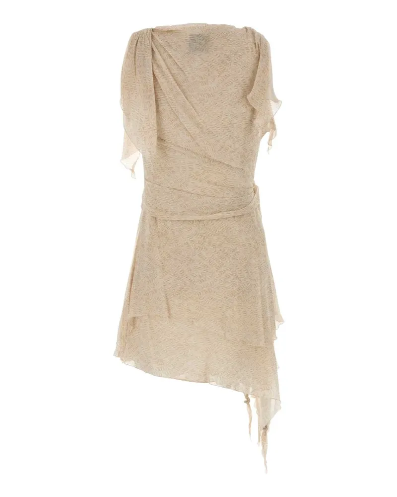 Isabel Marant Women's Printed Silk Trysha Mini Dress Ecru Exterior: Lining: Abiti Beige