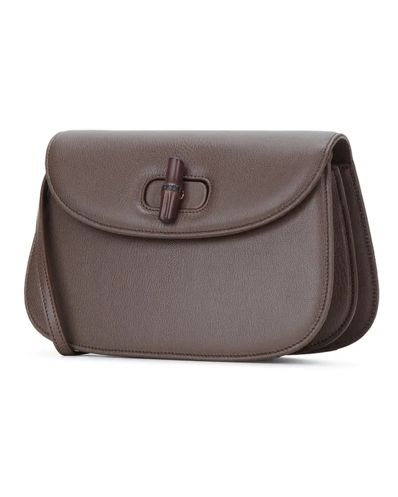 Gucci Women's Hbg Bamboo Shoulder Toastedtoasted Borse A Mano Bag Brown