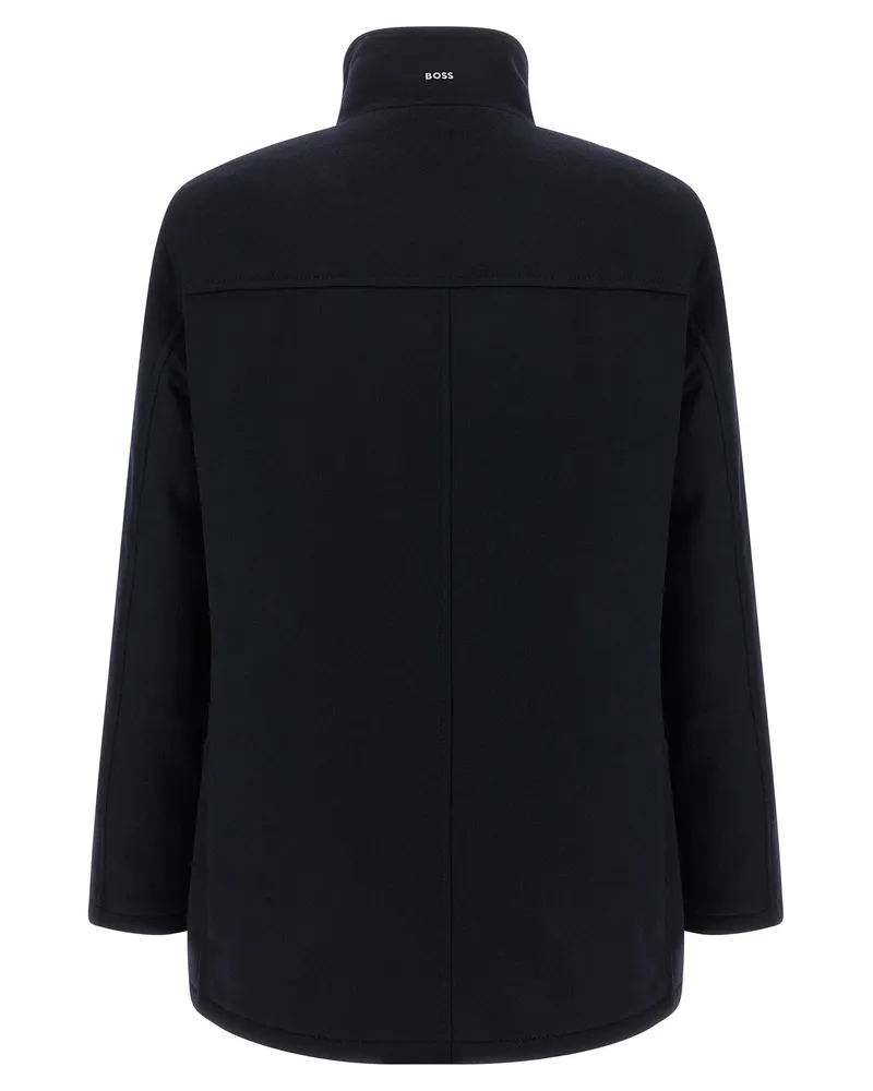 HUGO BOSS Wool and Cashmere Blend Coat — Black Black