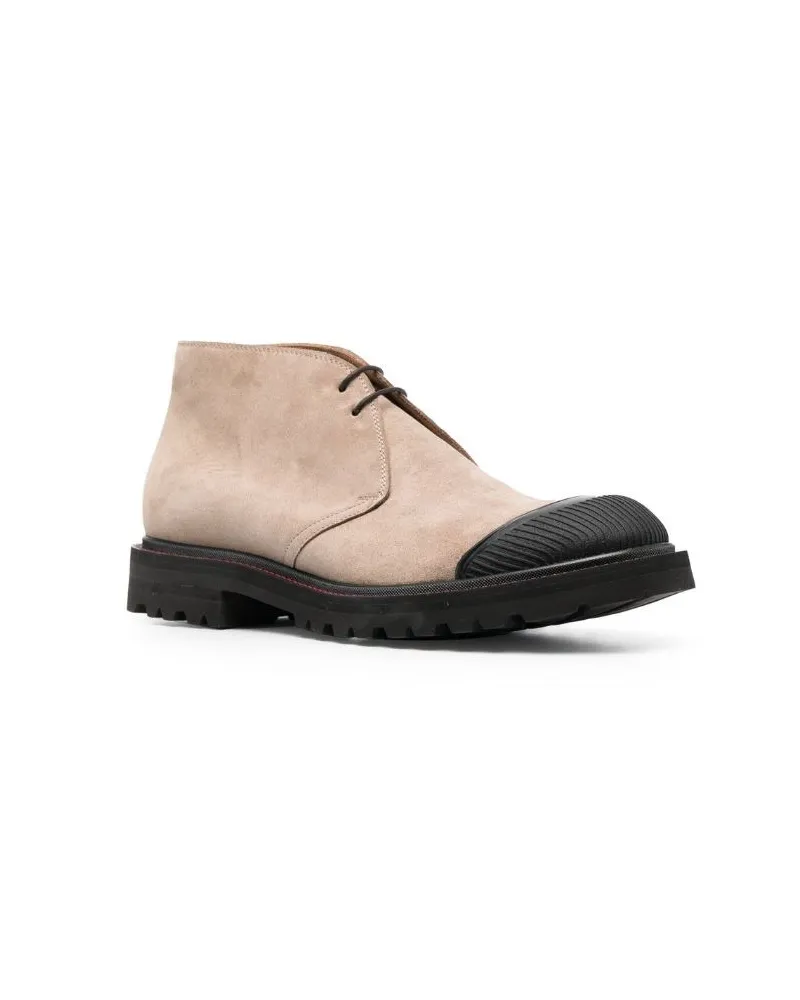Kiton Women's Lace-Up Suede Desert Boots Aw22 M Beige