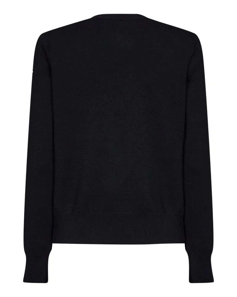 Moncler Women's Cardigan Wool Zip-Up Padded Black Polyamide Bomber Jackets Black