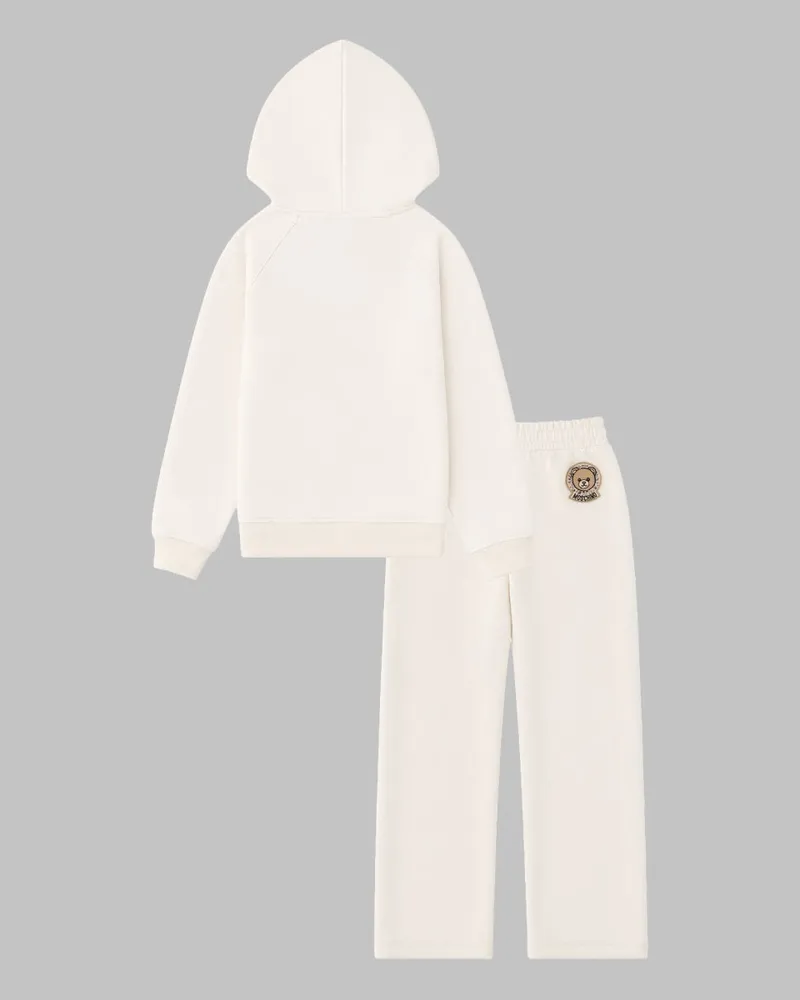 Moschino Hooded Cotton-Blend Joggers — Ivory Ivory