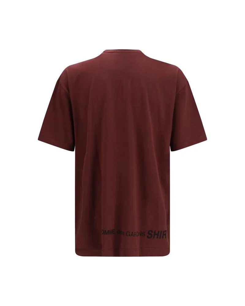 Comme des Garçons Men's Bordeaux Cotton T-Shirt Burgundy
