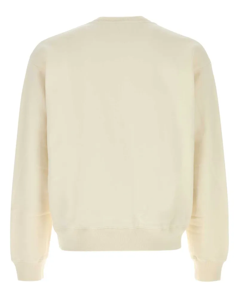 SPORTY & RICH Unisex Ivory Cotton Sweatshirt Ecrunavy Exterior: Felpe Sweater Ivory