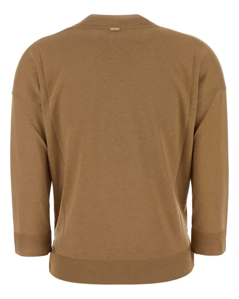 Herno Women's Scollo Sweater Camel Lyocell Cotton Camel