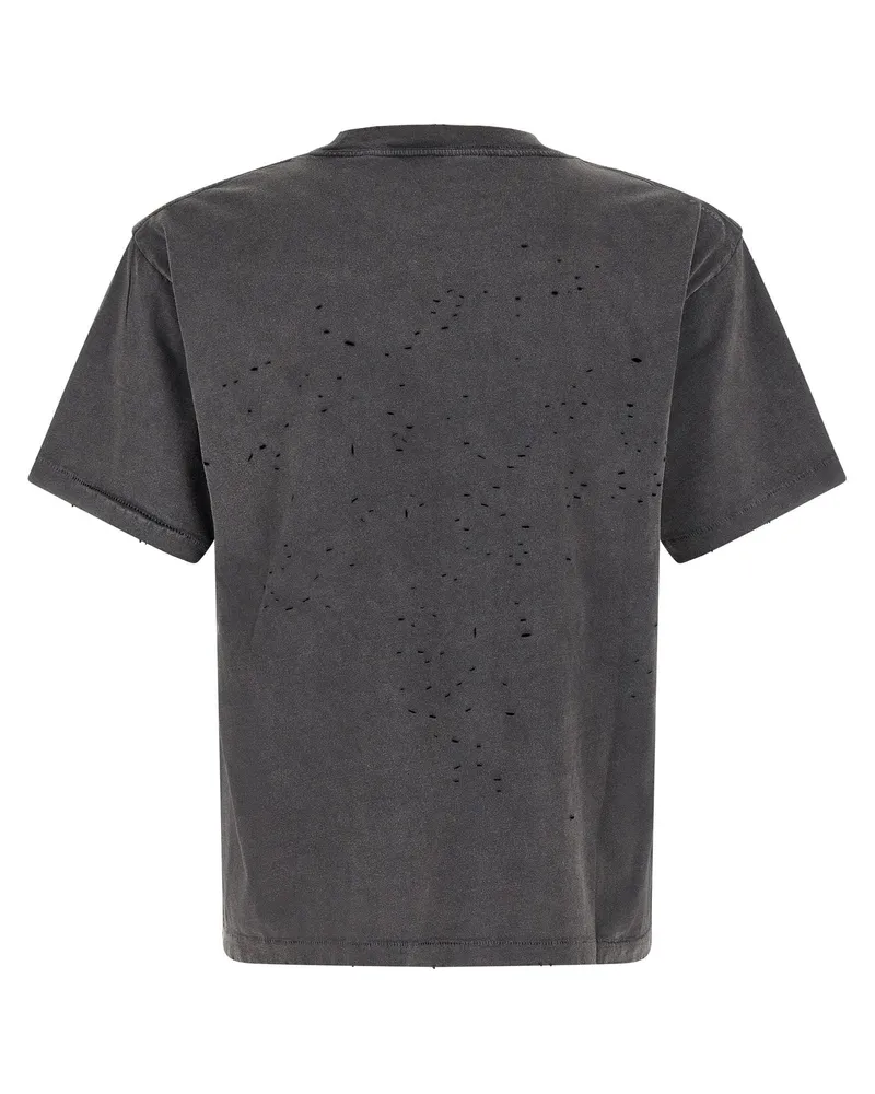 Satisfy Laser-Cut Perforated Organic Cotton T-Shirt — Charcoal Charcoal