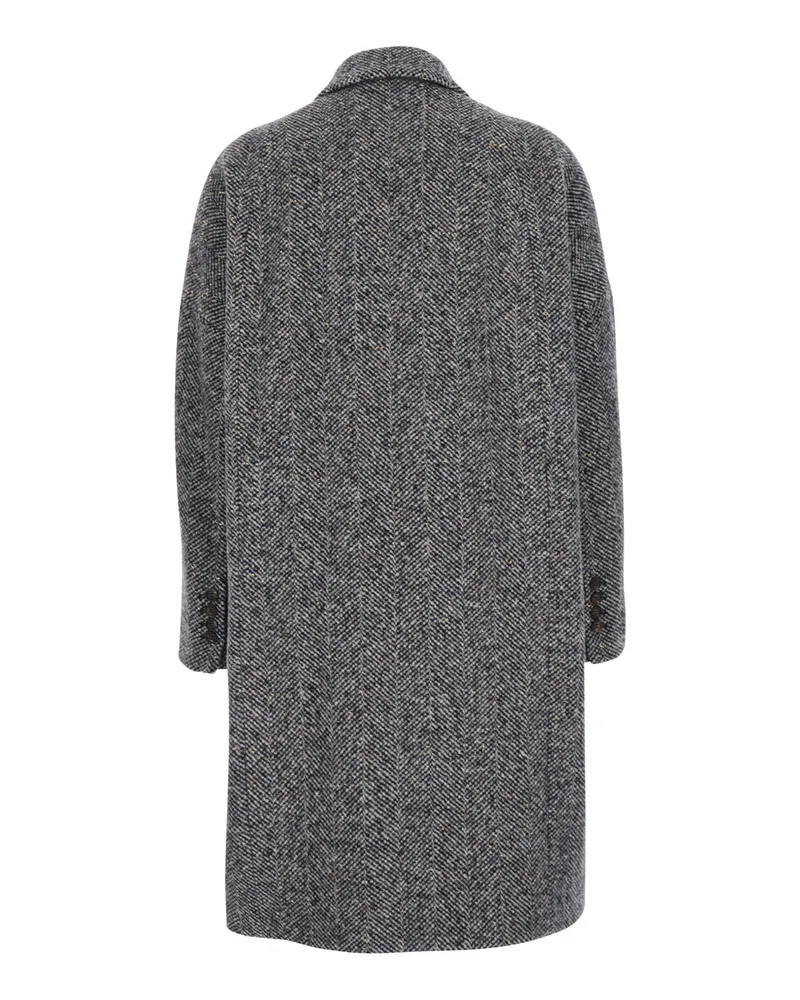 Brunello Cucinelli Women's Double-Breasted Coat Grey Wool Virgin Gray