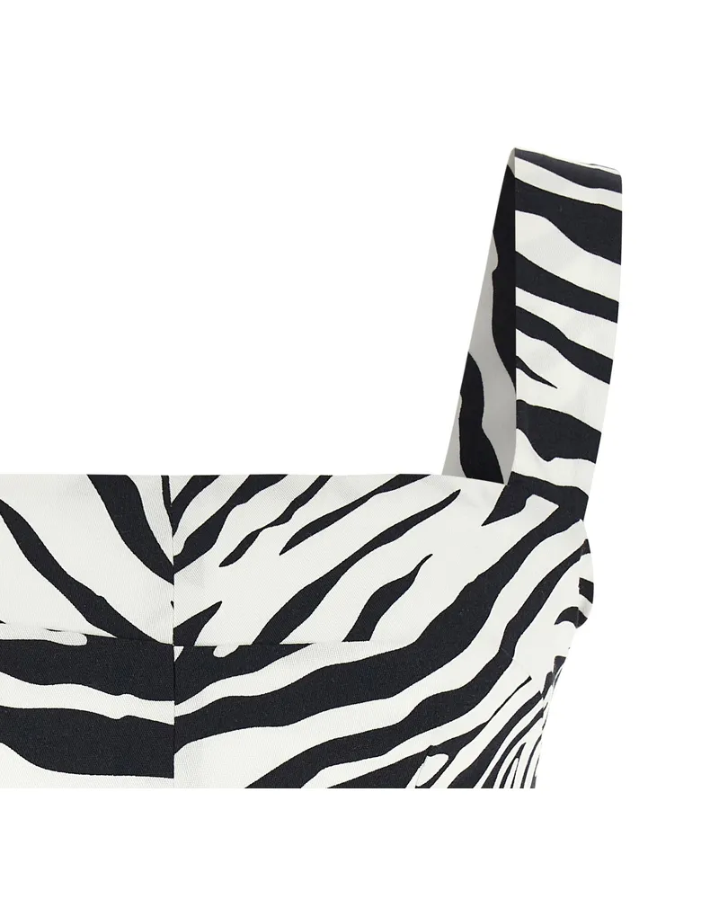 Dolce & Gabbana Zebra-Print Bustier Bodysuit — Black Black