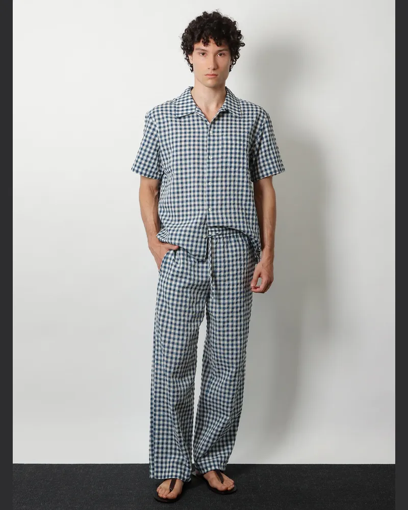Dunst Men's Unisex Pyjama Trousers Blue Polyester Blue