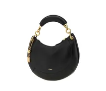 Leather Hobo Shoulder Bag — Black