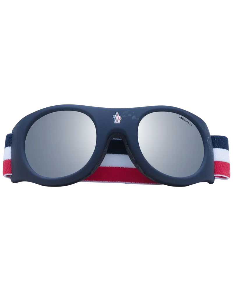 Moncler MO-1053781 Mirrored Plastic Sunglasses — Blue Blue