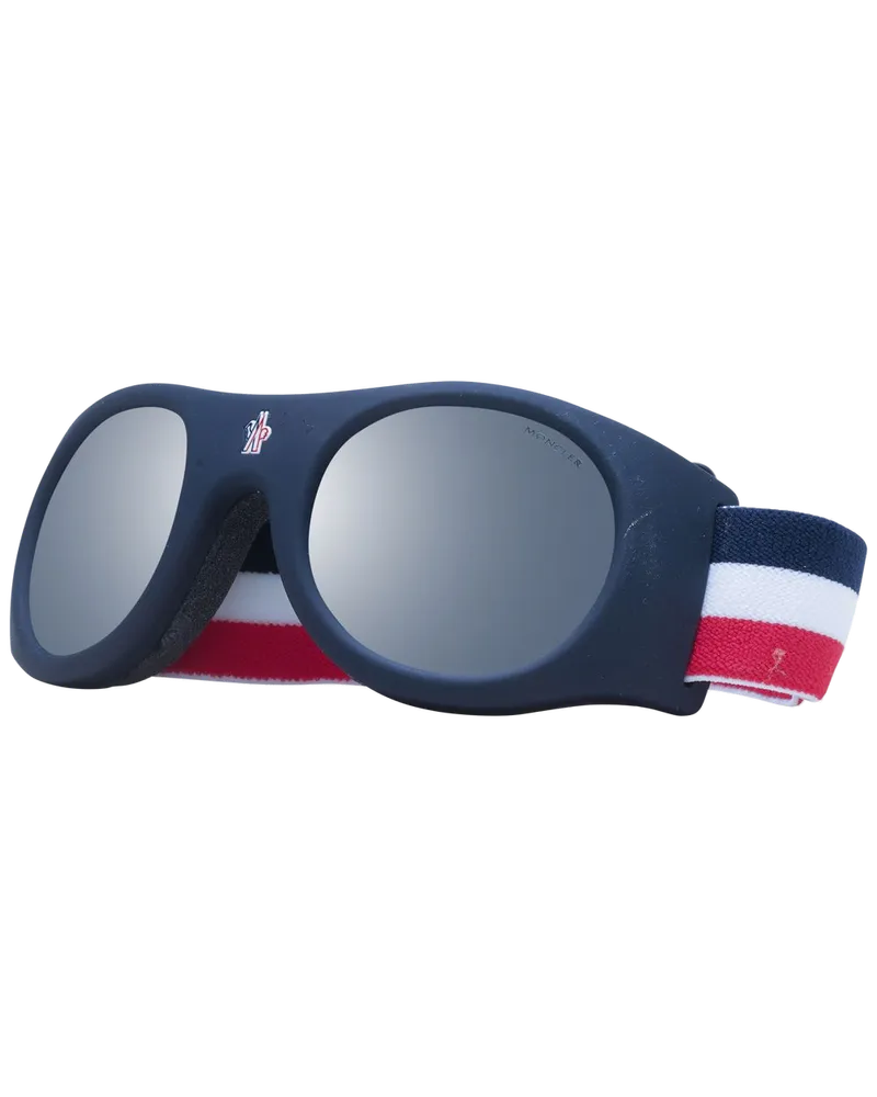 Moncler MO-1053781 Mirrored Plastic Sunglasses — Blue Blue