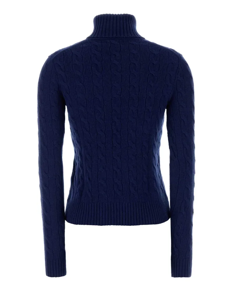 Ralph Lauren Women's Cable-Knit Wool Blend Sweater Navy Cashmere Navy