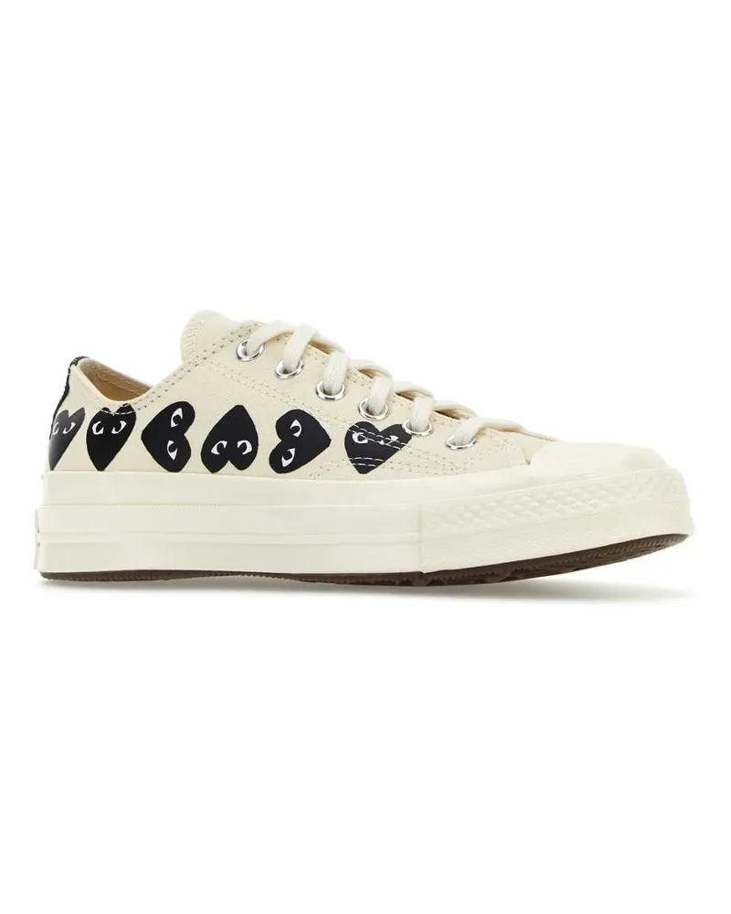 Comme des Garçons Men's Ivory Canvas Comme Des Garã§ons X Converse Sneakers White Cottonsolerubber White