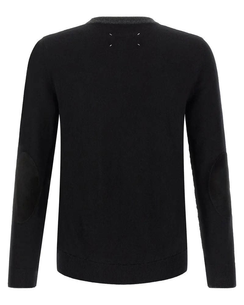 Maison Margiela Virgin Wool Two-Tone Sweater — Gray 