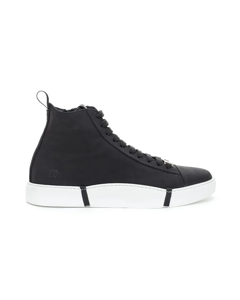 Roberto Cavalli Women's Black Suede Leather High Top Sneakers Black