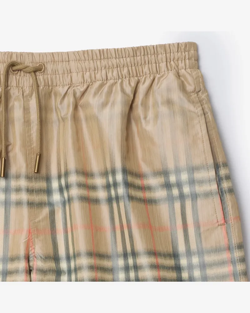 Burberry Check-Print Shorts — Stone Stone