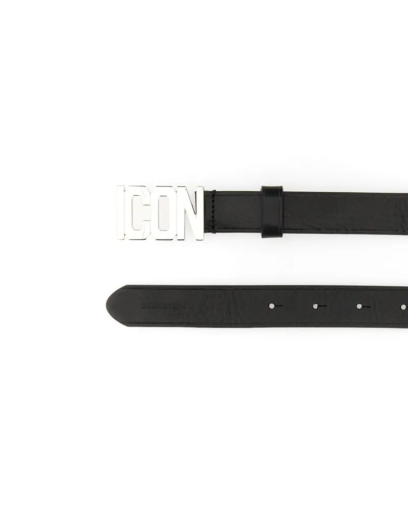 Dsquared2 Leather Belt — Black Black