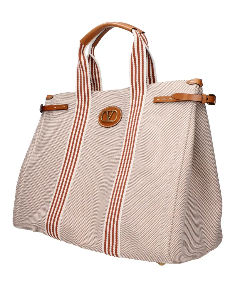 Valentino Garavani Men's Beige Fabric Handbag Bag Beige