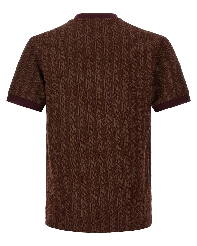 Lacoste Geometric Jacquard T-Shirt — Brown Brown