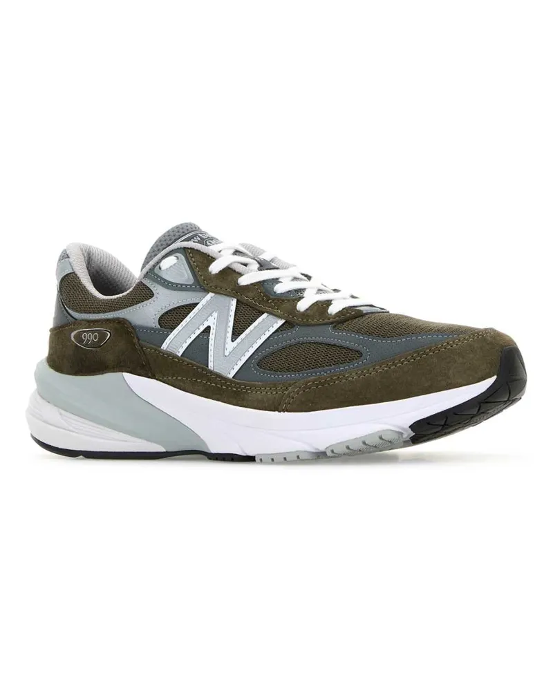 New Balance Unisex Multicolor Mesh And Suede 990v6 Sneakers Olive Olive