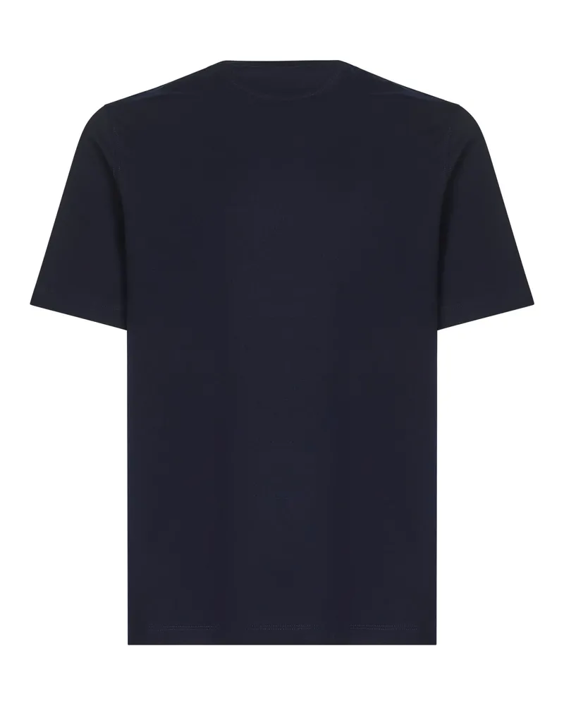 Brunello Cucinelli Solomeo Crest T-Shirt — Navy Navy