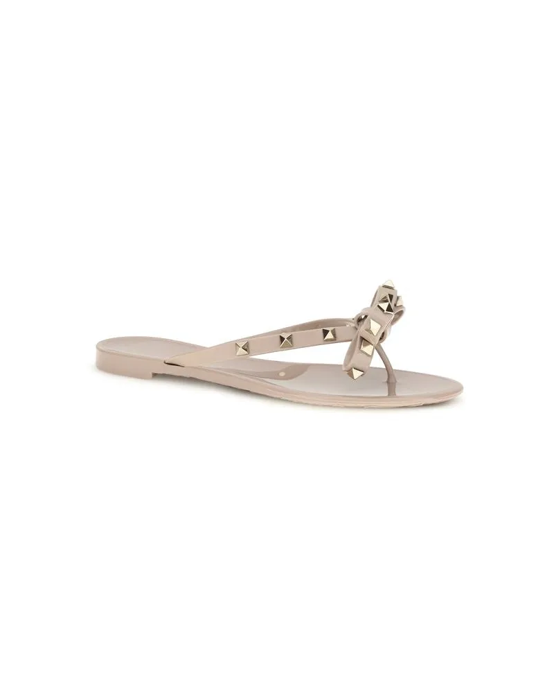 Valentino Garavani Women's Beige Cotton Flip-Flop Sandals Beige