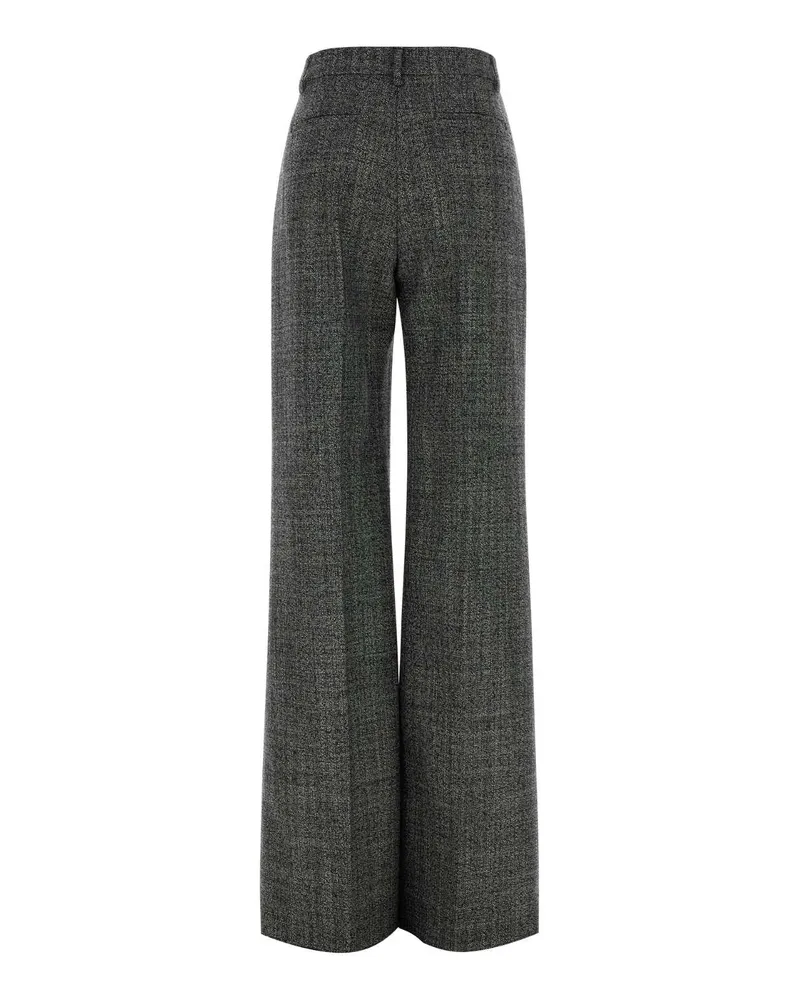Valentino Garavani Women's Two-Tone Wool Palazzo Pant Bianconero Exterior: Virgin Pantaloni Gray