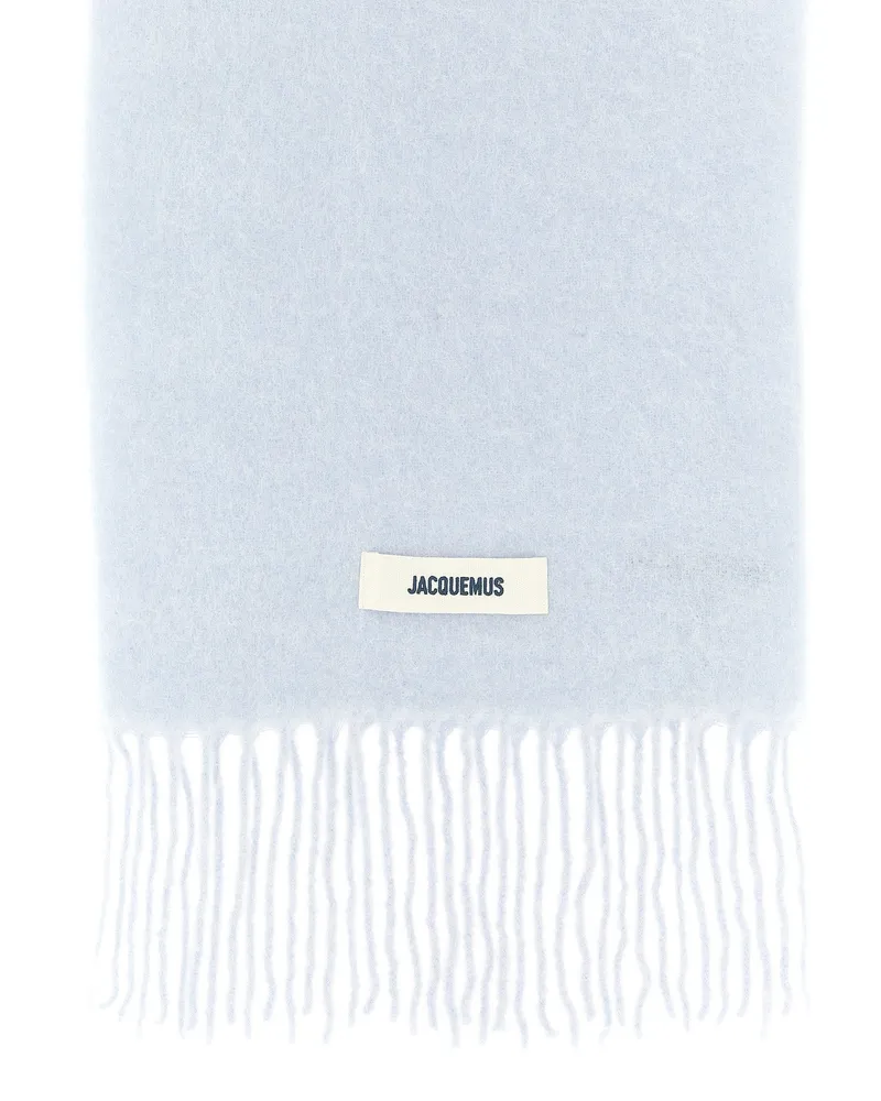 Jacquemus Men's Blue Alpaca Leather Scarf Blue