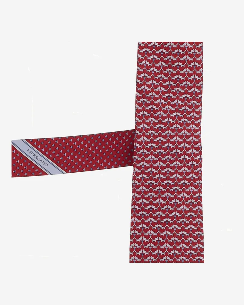 Ferragamo Men's Tie Silk Red Ties & Bow Red