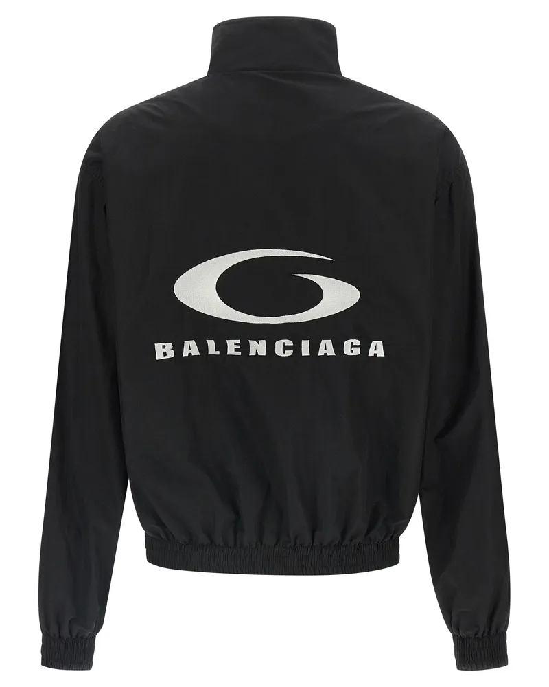 Balenciaga Logo-Embroidered Bomber Jacket — Black Black