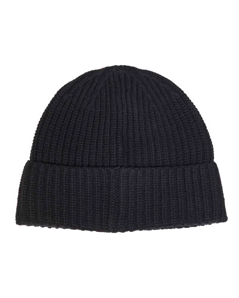Stone Island Men's Wool Beanie Geelong Black Virgin Hat Black