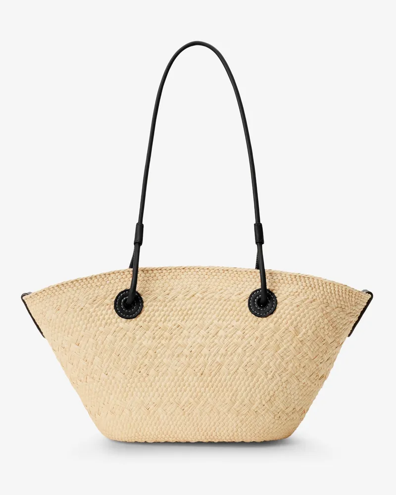 Loewe Women's Shoulder Bag Paulas Ibiza Black Leather Palm Leaves-Leather Leaves/leather Black