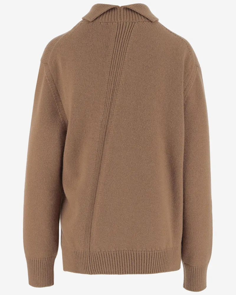 Jil Sander Women's Asymmetrical Wool-Blend Sweater Beige Beige