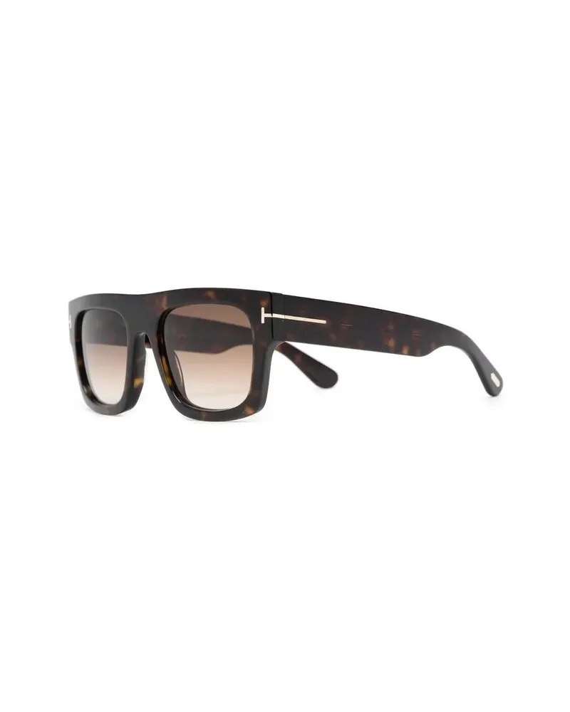 Tom Ford FT0711 Tortoiseshell Square-Frame Sunglasses — Brown Brown