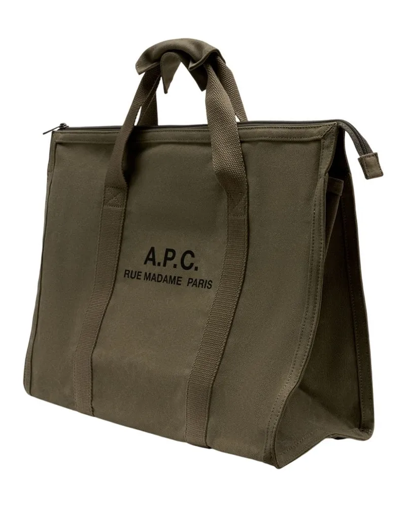 A.P.C. Men's Gym Recuperation Travel Bag -  Cotton Khaki Travel-Bags Khaki