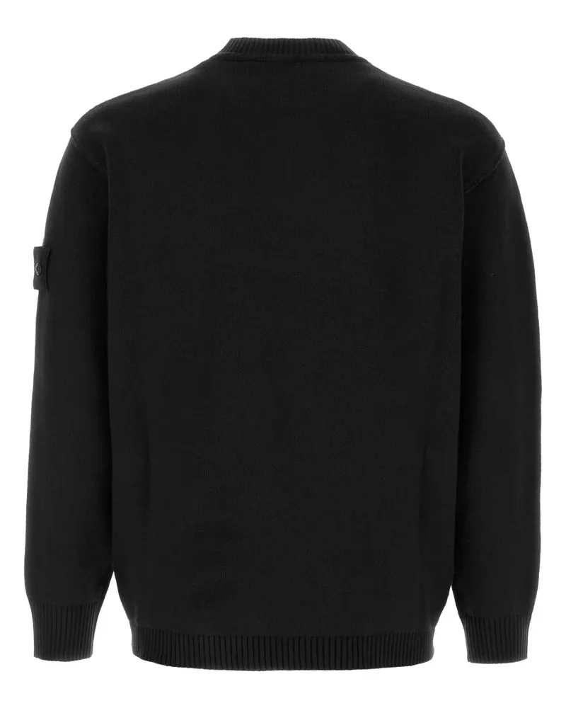 Stone Island Cotton-Elastane Crew-Neck Sweater — Black Black