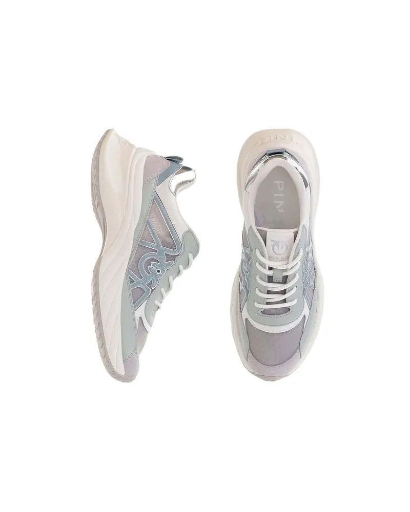 Pinko Calf Leather & Suede Sneakers — White White