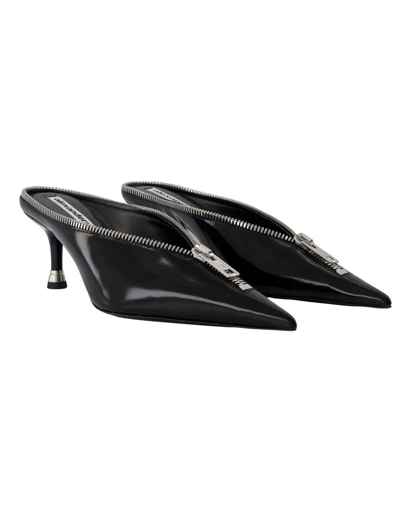 Alexander Wang Women's Akila Mules -  Leather Black Lambskin Shoes Black