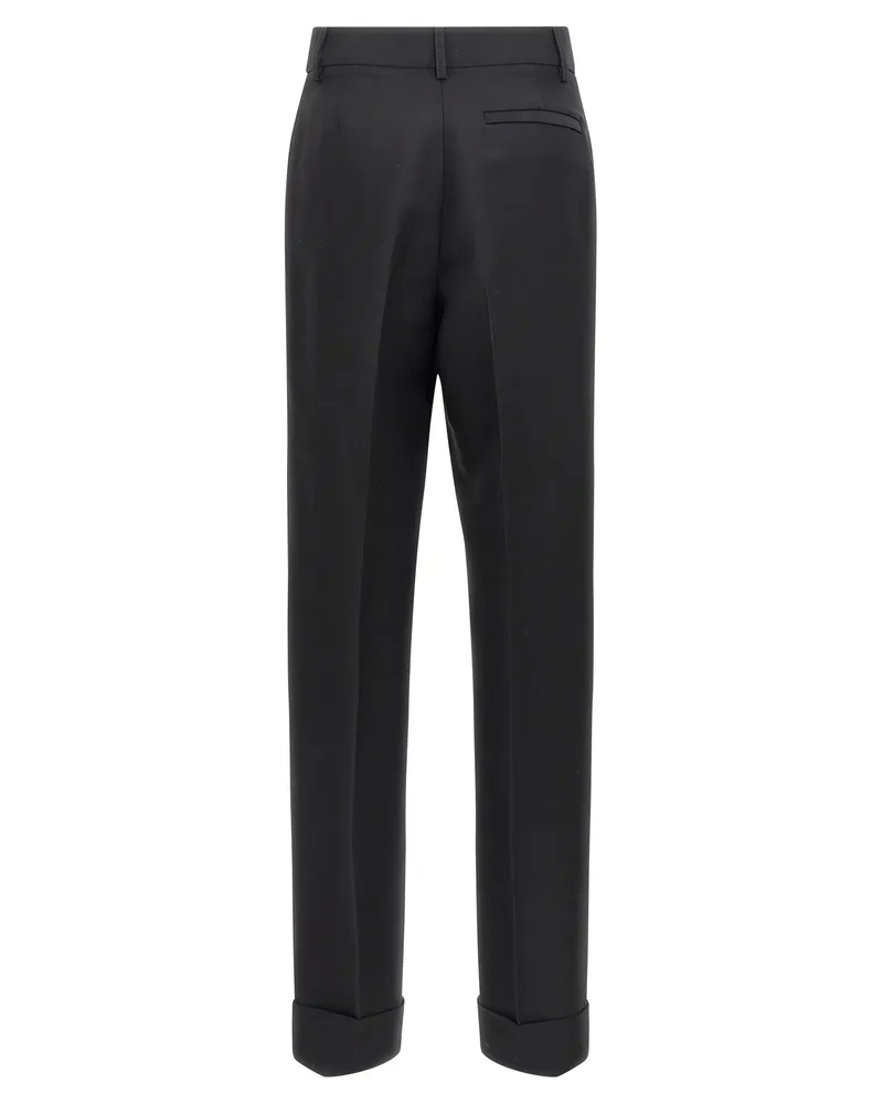Ferragamo Women's Black Viscose Dress Pants Black