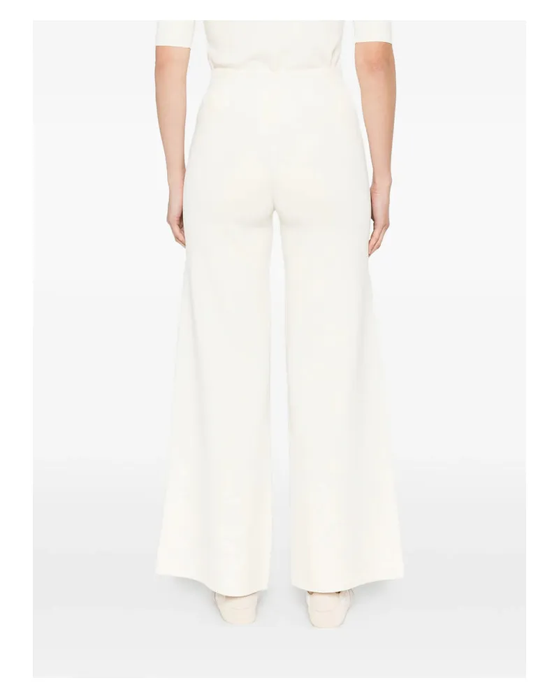 Max Mara Lace Trim Cropped Trousers Neutrals