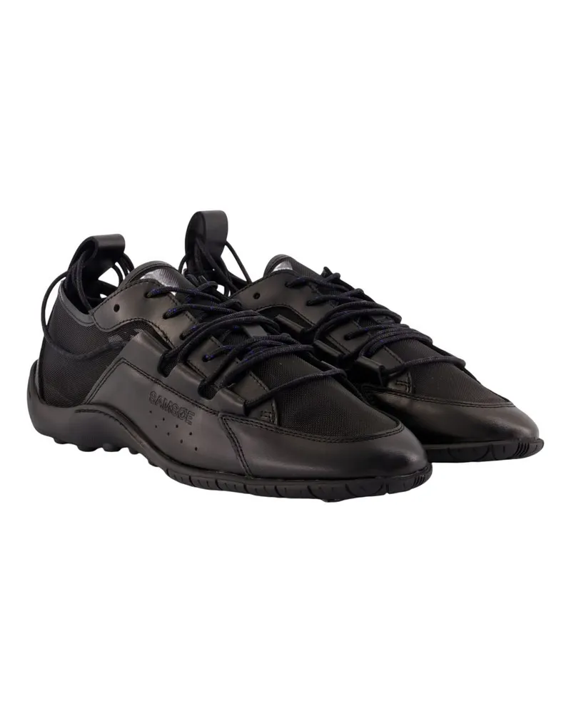 Samsøe & Samsøe Women's Mesh And Leather Hybrid Sneaker Black Cowhide Black