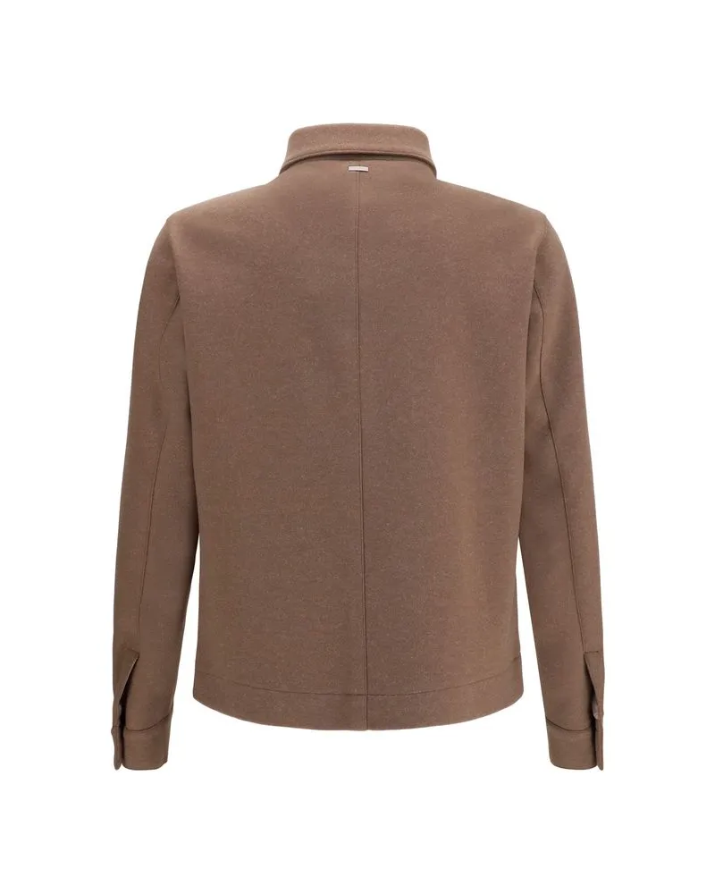 Herno Men's Brown Polyester Jacket Clothing Brown