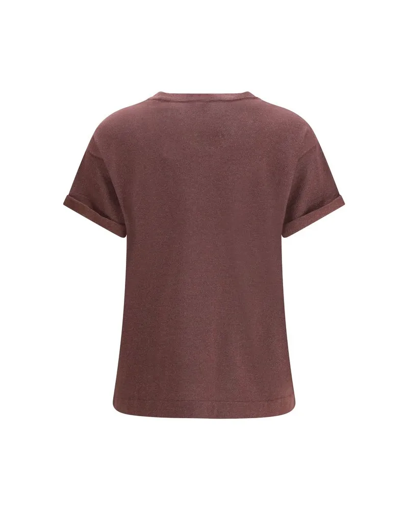 Brunello Cucinelli Women's Bordeaux Nylon T-Shirt Bordeaux