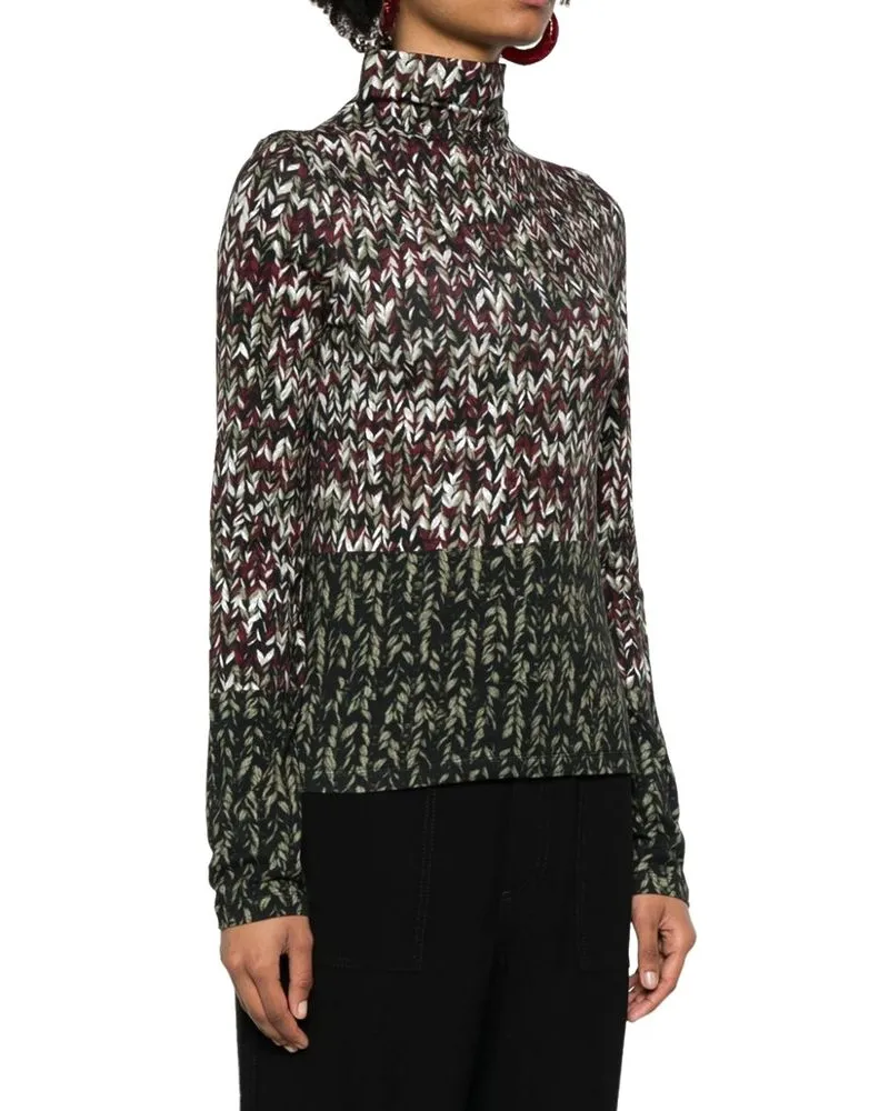 Loewe Women's Bicolor Cotton Long Sleeve T-Shirt Multicolor