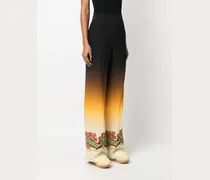 Graphic-Print Ombré Trousers — Black