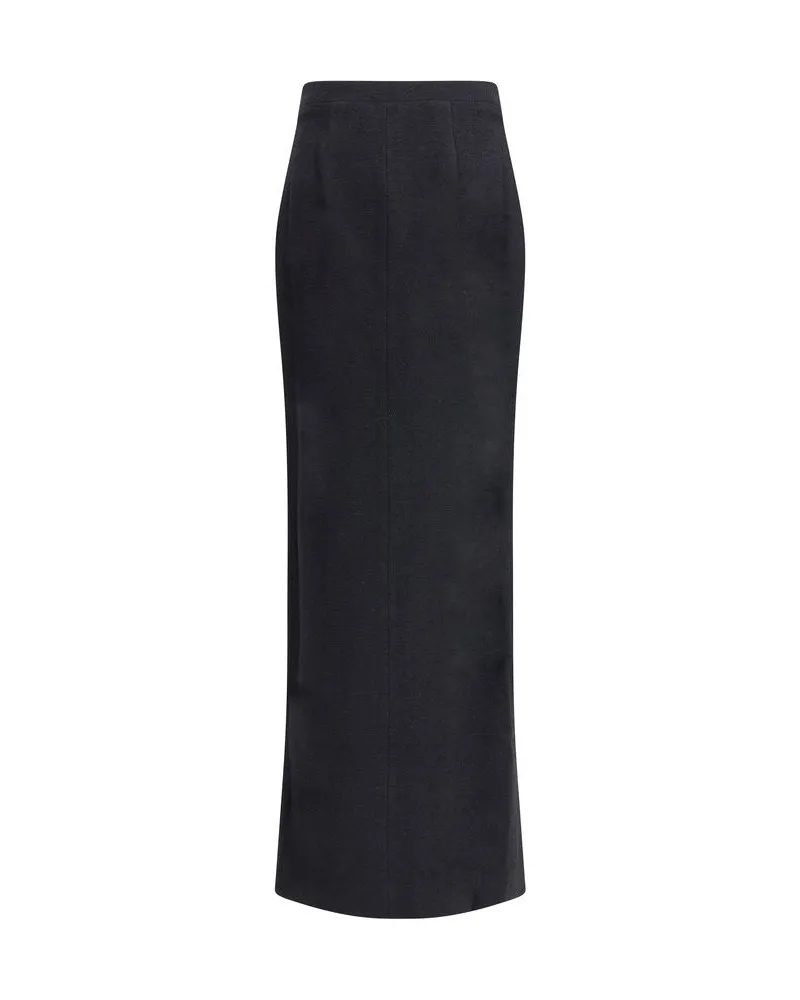 Alessandra Rich Women's Black Wool Long Skirt Black
