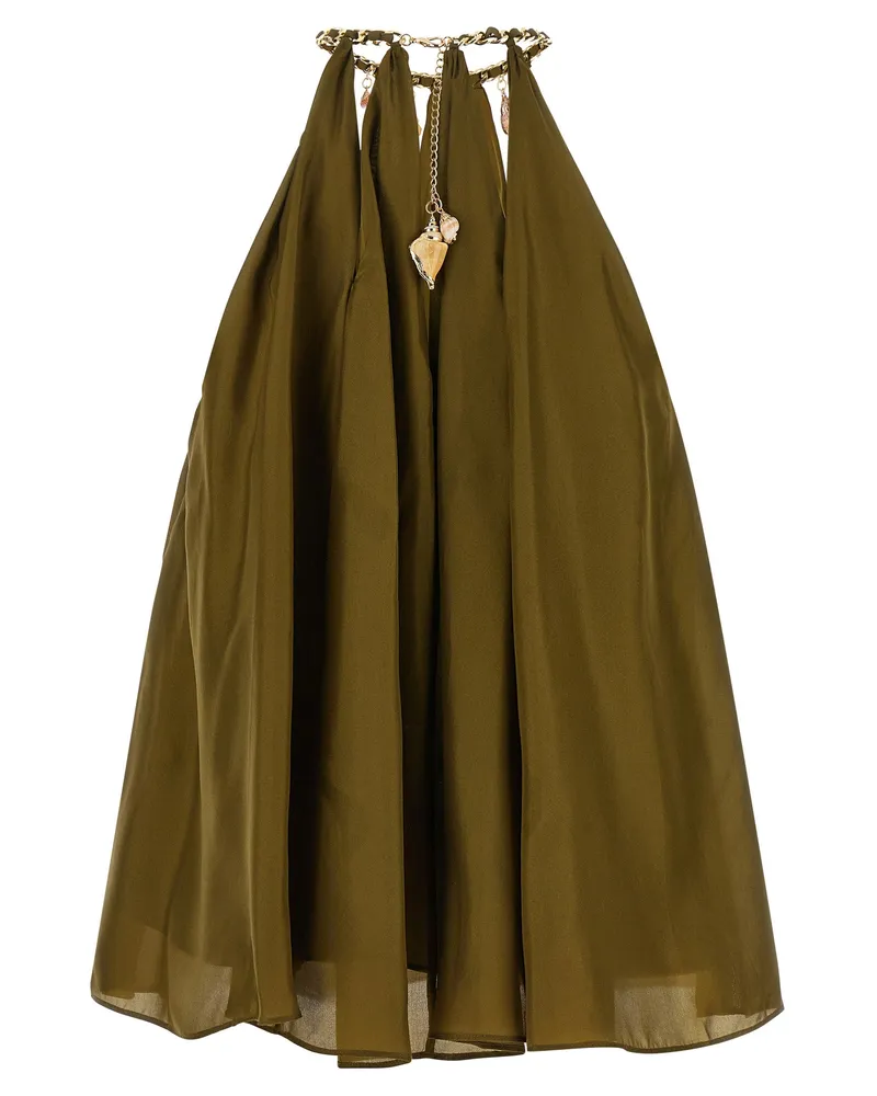 Zimmermann Women's Bicolor Silk Blouse Green