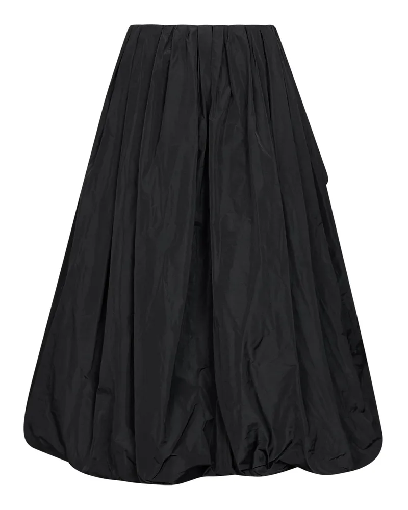 Jil Sander Women's Asymmetric Draped Skirt Black Taffeta Polyester Black